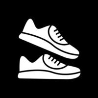 persona que practica jogging glifo invertido icono diseño vector