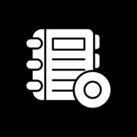 Audiobook Glyph Inverted Icon Design vector