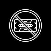 Prohibited Sign Line Inverted Icon Design vector