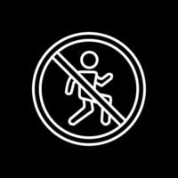 Prohibited Sign Line Inverted Icon Design vector