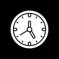 reloj glifo invertido icono diseño vector