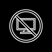 Prohibited Sign Line Inverted Icon Design vector