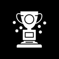 Trophy Glyph Inverted Icon Design vector