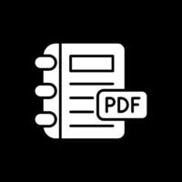 Pdf Glyph Inverted Icon Design vector