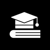 Graduation Glyph Inverted Icon Design vector