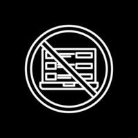 prohibido firmar línea invertido icono diseño vector