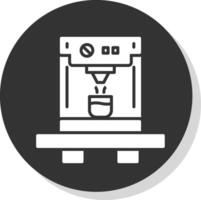 Coffee Machine Glyph Shadow Circle Icon Design vector