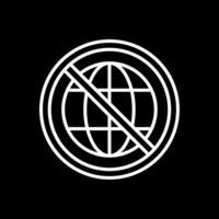 Prohibited Sign Line Inverted Icon Design vector
