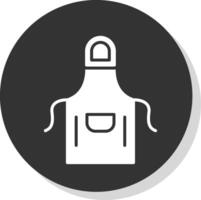 Apron Glyph Shadow Circle Icon Design vector