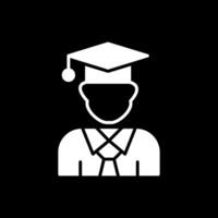 Graduation Glyph Inverted Icon Design vector