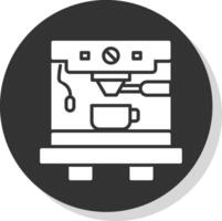 Coffee Machine Glyph Shadow Circle Icon Design vector