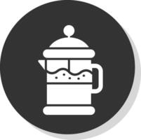 café filtrar glifo sombra circulo icono diseño vector
