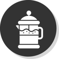 Coffee Filter Glyph Shadow Circle Icon Design vector