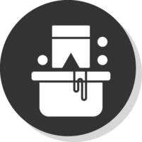 Washing Clothes Glyph Shadow Circle Icon Design vector