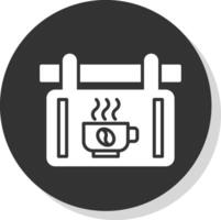 Cafe Signage Glyph Shadow Circle Icon Design vector