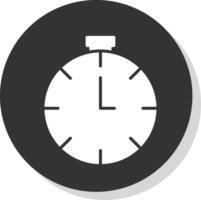 Timer Glyph Shadow Circle Icon Design vector