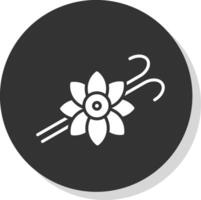 Vanilla Glyph Shadow Circle Icon Design vector