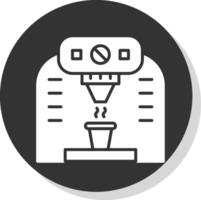 Coffee Machine Glyph Shadow Circle Icon Design vector