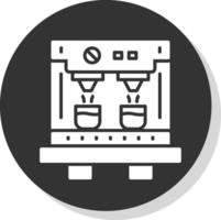 Coffee Machine Glyph Shadow Circle Icon Design vector