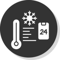 temperatura controlar glifo sombra circulo icono diseño vector