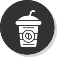 Coffee Cup Glyph Shadow Circle Icon Design vector