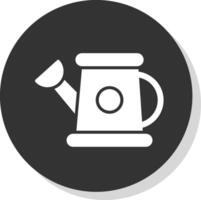 Watering Can Glyph Shadow Circle Icon Design vector