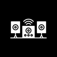 Audio System Glyph Inverted Icon Design vector