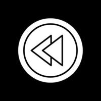 Backward Glyph Inverted Icon Design vector