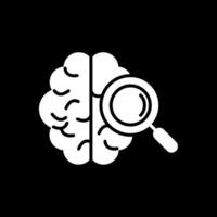 cerebro glifo invertido icono diseño vector