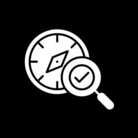 Compass Glyph Inverted Icon Design vector