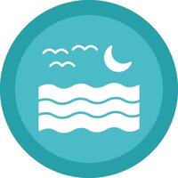 River Glyph Due Circle Icon Design vector