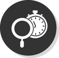Time Tracking Glyph Shadow Circle Icon Design vector