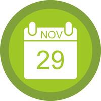 November Glyph Due Circle Icon Design vector