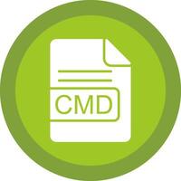 CMD File Format Glyph Due Circle Icon Design vector