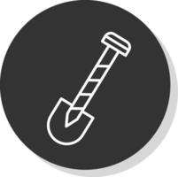 Shovel Glyph Due Circle Icon Design vector