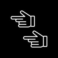 Pointing Left Line Inverted Icon Design vector