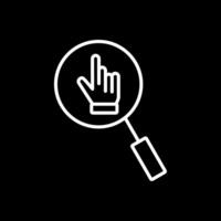 Hand Search Line Inverted Icon Design vector