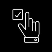 Hand Correct Line Inverted Icon Design vector