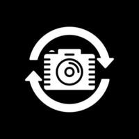 Switch Camera Glyph Inverted Icon Design vector