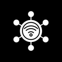 Connection Glyph Inverted Icon Design vector