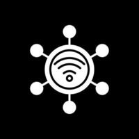 Connection Glyph Inverted Icon Design vector