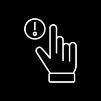 Hand Alert Line Inverted Icon Design vector