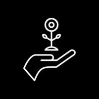 Eco Care Line Inverted Icon Design vector