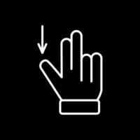 Two Fingers Drag Down Line Inverted Icon Design vector