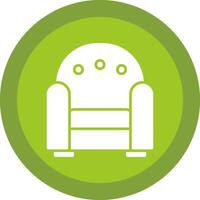 Armchair Glyph Due Circle Icon Design vector