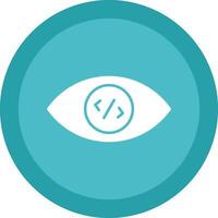 Vision Glyph Due Circle Icon Design vector