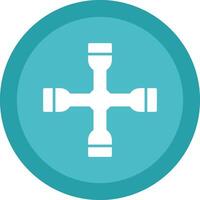 Wheel Brace Glyph Due Circle Icon Design vector