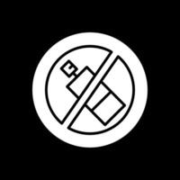 No Aerosol Glyph Inverted Icon Design vector