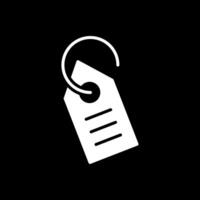 Tag Glyph Inverted Icon Design vector