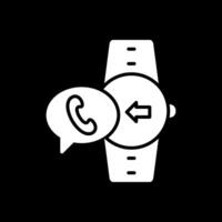 Incoming Call Glyph Inverted Icon Design vector